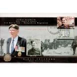 D-Day Veteran Eddie Hannath Signed D-Day FDC. Dominica Stamp and PostmarkAll autographs come with