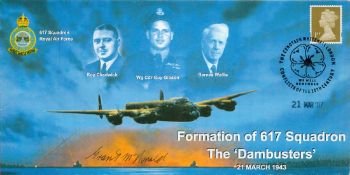 WW2 Flt Sgt Grant McDonald Signed Formation of 617 Squadron The Dambusters FDCAll autographs come