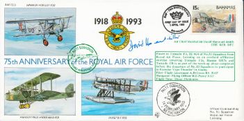 WW2 ACM Sir David Harcourt-Smith GBE KCB DFC Signed 75th Anniv of the Royal Air Force Flown FDC.