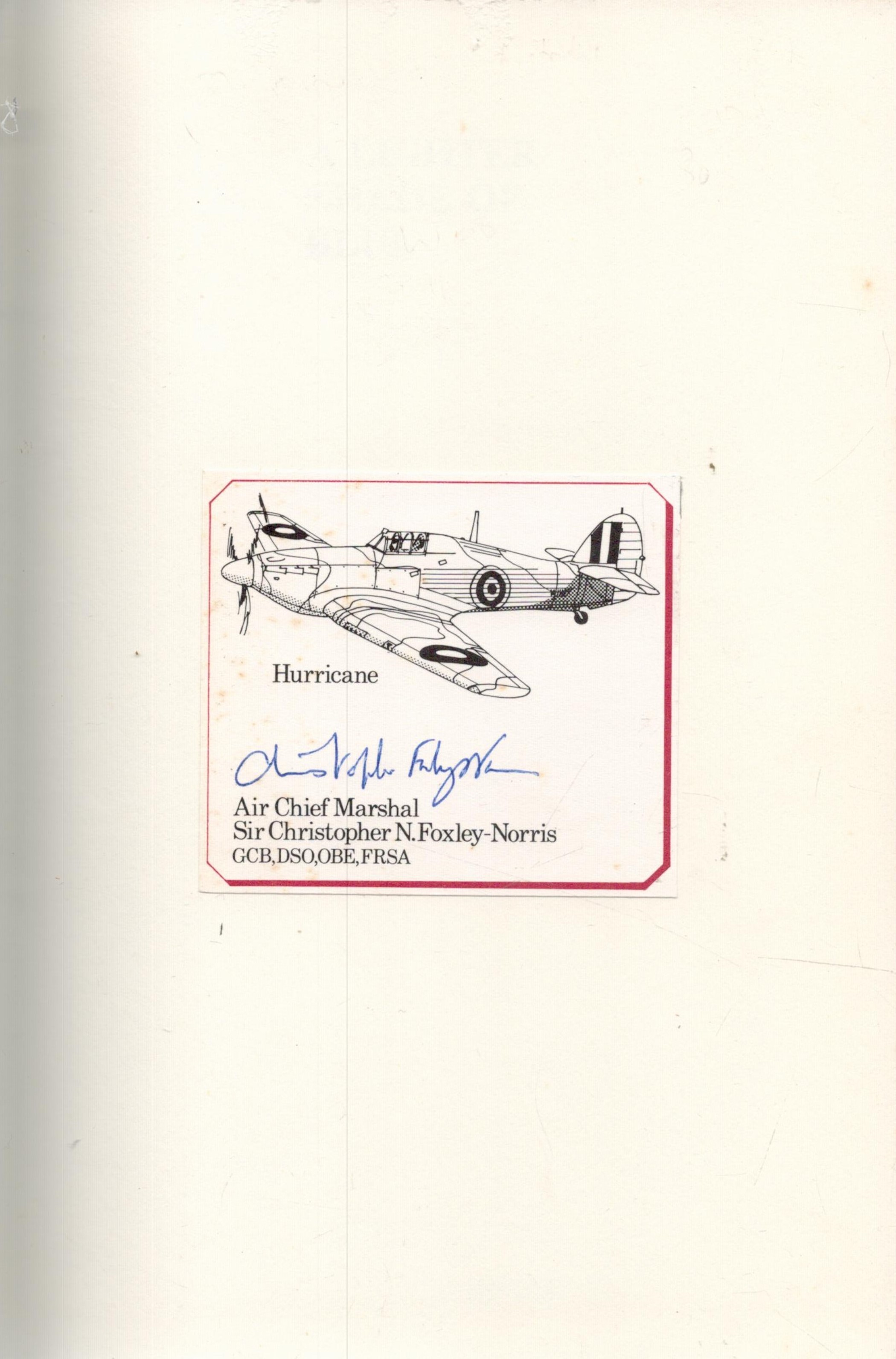 Air Chief Marshal Sir Christopher Foxley-Norris Signed Signature Piece Attached to inside page his - Image 2 of 4