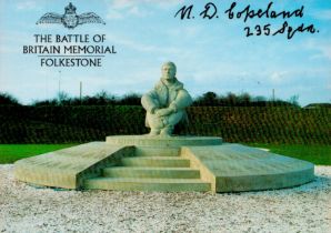 Neil H Berry (25 and 12 Sqn) Signed The Battle of Britain Memorial 6x4 Colour PostcardAll autographs