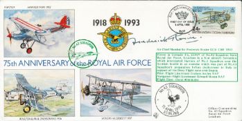 WW2 ACM Sir Frederick Rosier GCB DSO CBE Signed 75th Anniv of the Royal Air Force Flown FDC. Flown