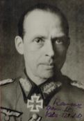 WW2 German General Werner Ranck Signed Vintage 6x4 inch Black and white photo. Signed in blue