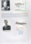 Group Captain H.G. Davies and Air Marshal Sir Harry Burton Signed Signature Cuttings Attached to