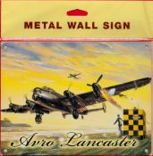 Avro Lancaster Metal Wall Sign approx size 6 x 8 made by The Original Metal Sign Co UK with an image