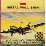 Avro Lancaster Metal Wall Sign approx size 6 x 8 made by The Original Metal Sign Co UK with an image