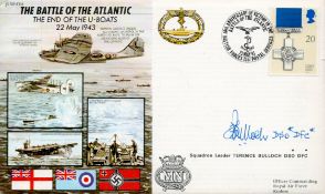 Sqn Ldr Terence Bulloch DSO DFC Signed The Battle of the Atlantic FDC. British Stamp and postmarkAll