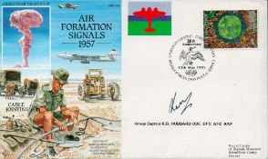 Grp Cptn KG Hubbard OBE DFC AFC Signed Air Formation Signals 1957 Flown FDC. Flown in a Tristar