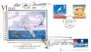 Colonel Misterley Signed VJ Day Official Flypast Internetstamps FDC. 222 of 300. British And USA