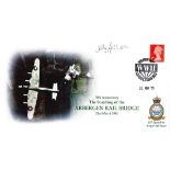 WW2 John Bell DFC (617 Sqdn) Signed 70th Anniv Bombing Arbergen Rail Bridge 21st March 1945 FDC. 1