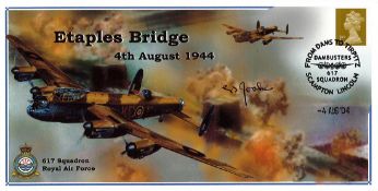 WW2 W/Off Leonard Rooke (617 Squadron) Signed Etaples Bridge 4th Aug 1944 FDC. 2 of 3. British Stamp