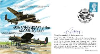 WW2 Wg Cdr E E Rodley DSO DFC AFC Signed 60th Anniversary of the Augsburg Raid FDC. 153 of 300.
