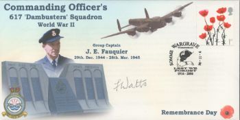 WW2 Flt Lt Freddie Watts Signed JE Fauquier Commanding Officers of 617 Squadron FDC. 8 of 18