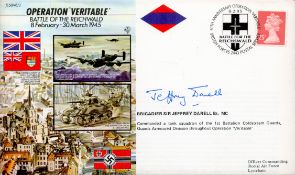 Brigadier Sir Jeffrey Darrell Signed Operation Veritable FDC. British Stamp and PostmarkAll