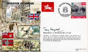 Brigadier A.G.Heywood Signed Operation Goodwood FDC. British Stamp and PostmarkAll autographs come