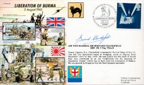 AVM Sir Bernard Chacksfield KBE signed Liberation of Burma FDC. British Stamp and PostmarkAll