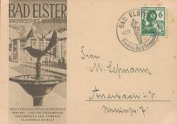 4 23 37 Bad Elster special Postmark Privately produced Postal Stationary Card Promoting this spa