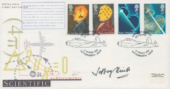 RAF Test Pilot Jeffrey Quill Signed Scientific Achievements Royal Mail First Day Cover. 13 of 15