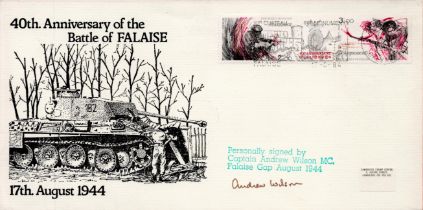 Captain Andrew Wilson MC Signed 40th Anniversary of the Battle of Falaise, 17th August 1944.