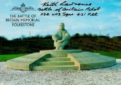 Keith Lawrence (234th and 603rd Sqns) Signed The Battle of Britain Memorial 6x4 Colour PostcardAll