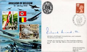 2nd Lt Richard Wallace Annand VC Signed Invasion of Belgium FDC. British stamp and PostmarkAll