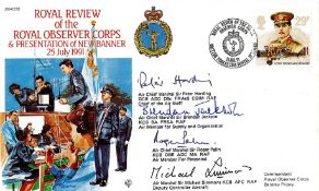 4 Signed Royal Review of the Royal Observer Corps and Presentation of New Banner 25th July 1991 FDC.