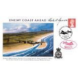 WW2 W/Op Charles A Lepine DFM Signed Enemy Coast Ahead FDC. 32 of 32. British stamp with 31 March