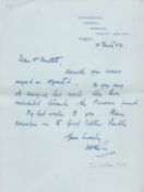 Letter dated 10 March 72 Signed by Air Chief Marshal Sir Wallace Kyle served in the Second World War