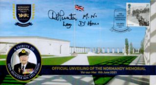 Don Hunter Signed Official Unveiling of the Normandy Memorial FDC. British Stamp and PostmarkAll