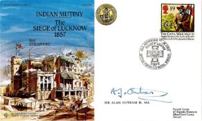 Sir Alan Outram Bt. MA signed Indian Mutiny- The Siege of Lucknow FDC. British Civil War Stamp
