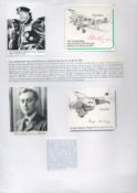 Air Cmdre Sir Peter Vanneck and Group Cptn Hugh Verity Signed Signature Cuttings attached to A4