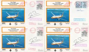 Collection of 4 Signed First Flight Airbus Industries A320 Toulouse France First Day Covers.