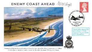 WW2 Mac Colyer (617 Squadron- Pryor's Crew) Signed Enemy Coast Ahead FDC. 25 of 32. British stamp
