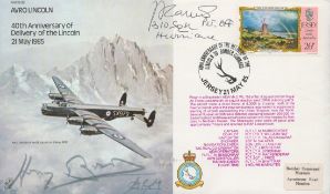 WW2 RAF ACM Sir Harry Broadhurst Signed Avro Lincoln 40th Anniv of Delivery Flown FDC. Further