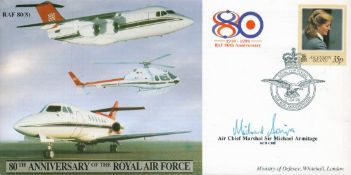 WW2 ACM Sir Michael Armitage KCB CBE Signed 80 Anniv of the Royal Air Force Flown FDCAll