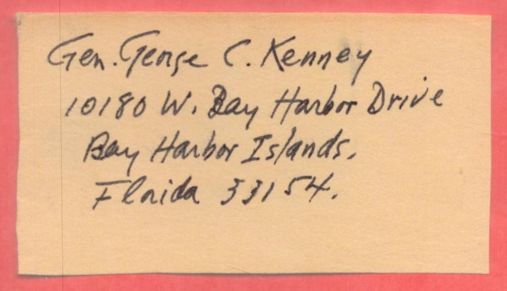 US Army General George Kenny Signed Envelope CuttingAll autographs come with a Certificate of