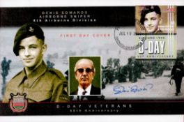 D-Day Veteran Denis Edwards Signed D-Day FDC. Grenada Stamp and PostmarkAll autographs come with a