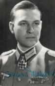 German Major Oskar-Hubert Dennhardt Signed 6x4 inch Black and White photoAll autographs come with