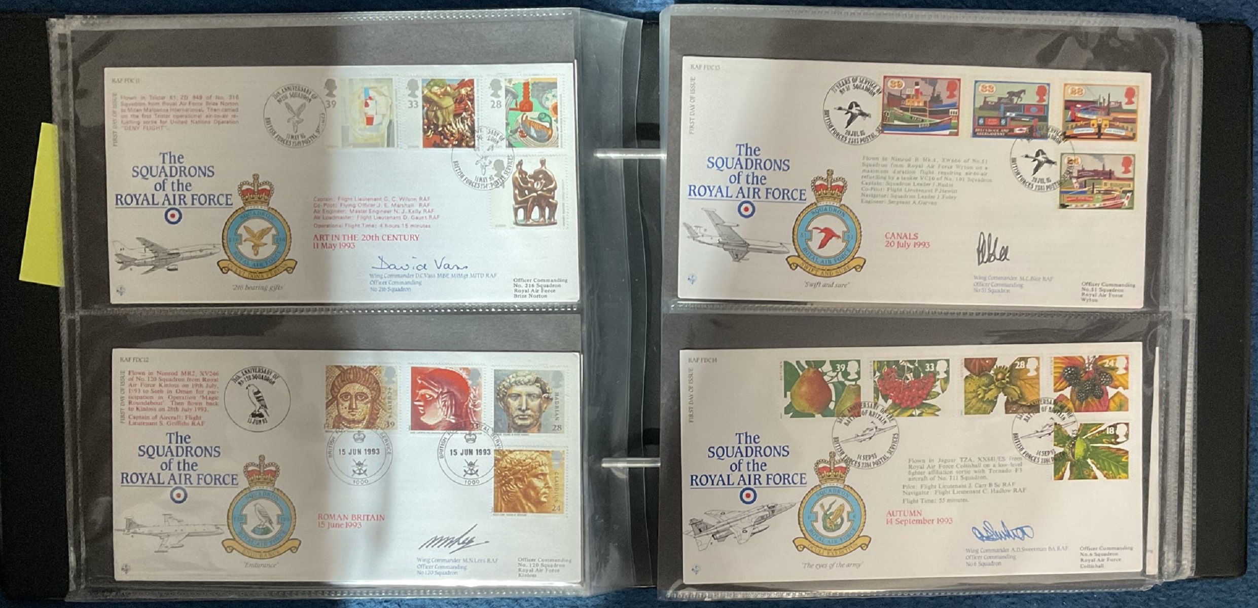Superb WW2 Collection of 1 to 62 Squadrons of the Royal Air Force Signed Collection. Housed in FDC