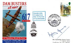 WW2 W/Op Sydney Grimes Signed Dambusters At War FDC. 31 of 50. British Stamp with 11 Nov 1989