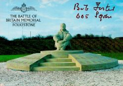 Bob Foster (605 Sqn) Signed The Battle of Britain Memorial 6x4 Colour PostcardAll autographs come