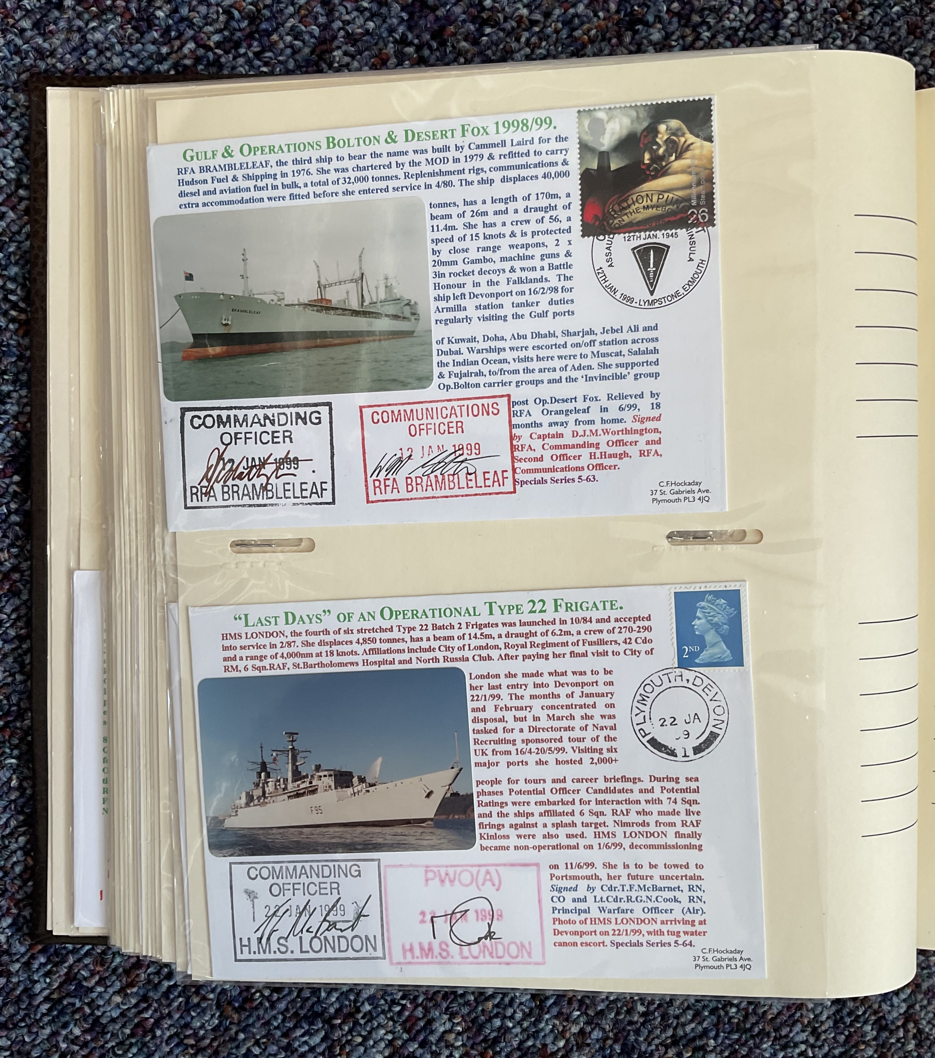 Fantastic Naval Collection of 95 Signed First Day Covers. Housed in a Lovely Photograph Album. - Image 3 of 4