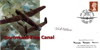 WW2 Flt Lt Nick Knilans (617 Squadron) Signed Dortmund-Ems Canal FDC. 4 of 6. British Stamp with