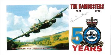 WW2 Les Smith (617 Sqn) Signed The Dambusters -50 Years FDC. 5 of 10. NO Stamps or Postmarks. Good