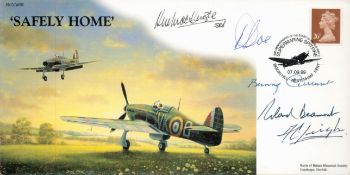 5 Signed FDC Titled Safely Home. Signed by Ken Mackenzie, Bob Doe, Bunny Currant, Roland Beaumont