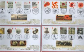 Collection of 29 The Great War Centenary First Day Covers. 5 Are Signed. All Covers Contain Valuable