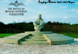 Cyclops Brown (245 and 255 Sqn) Signed The Battle of Britain Memorial 6x4 Colour PostcardAll