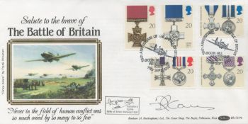 Frank Carey DFC WW2 fighter ace signed Benham official Gallantry FDC Salute to the brave of the