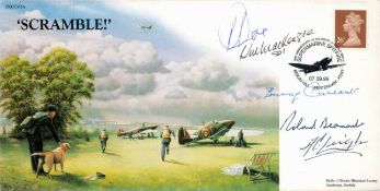 Ken Mackenzie, Bob Doe, Bunny Currant, Roland Beaumont and one other Signed FDC titled Scramble!
