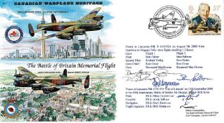 RAF 7 Crew who flew this cover Signed Battle of Britain Memorial Flight FDC. 1384 of 1500. British